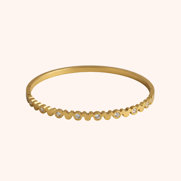 Gold Crystal Studded Bangle Bracelet – Minimal Elegant Design
