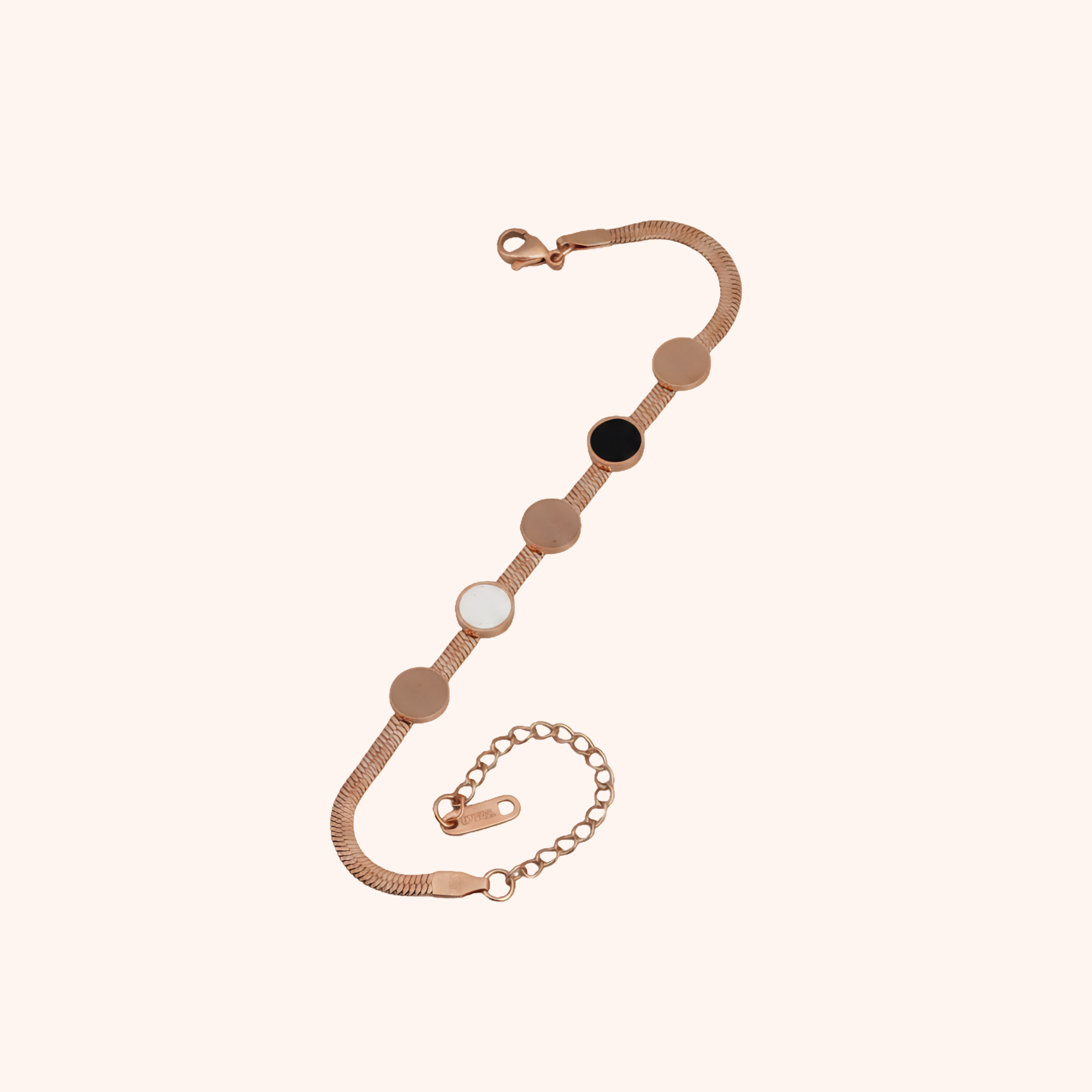 Rose Gold Multi Disc Bracelet – Minimal Anti Tarnish Chain Design