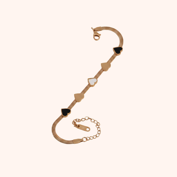 Rose Gold Multi Heart Bracelet – Minimal Anti Tarnish Chain Design
