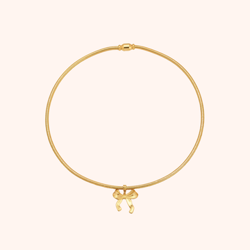 Elegant Bow Charm Necklace – Minimal Gold Chain