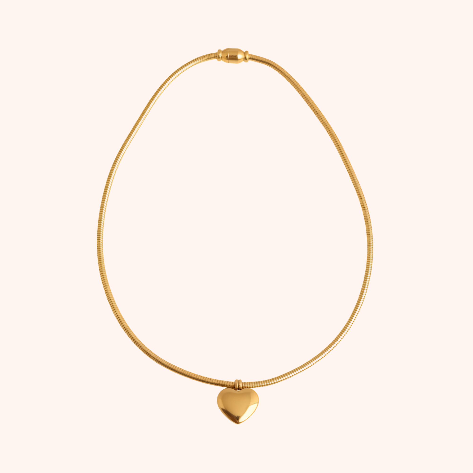 Minimal Heart Pendant Necklace – Classic Gold Elegance
