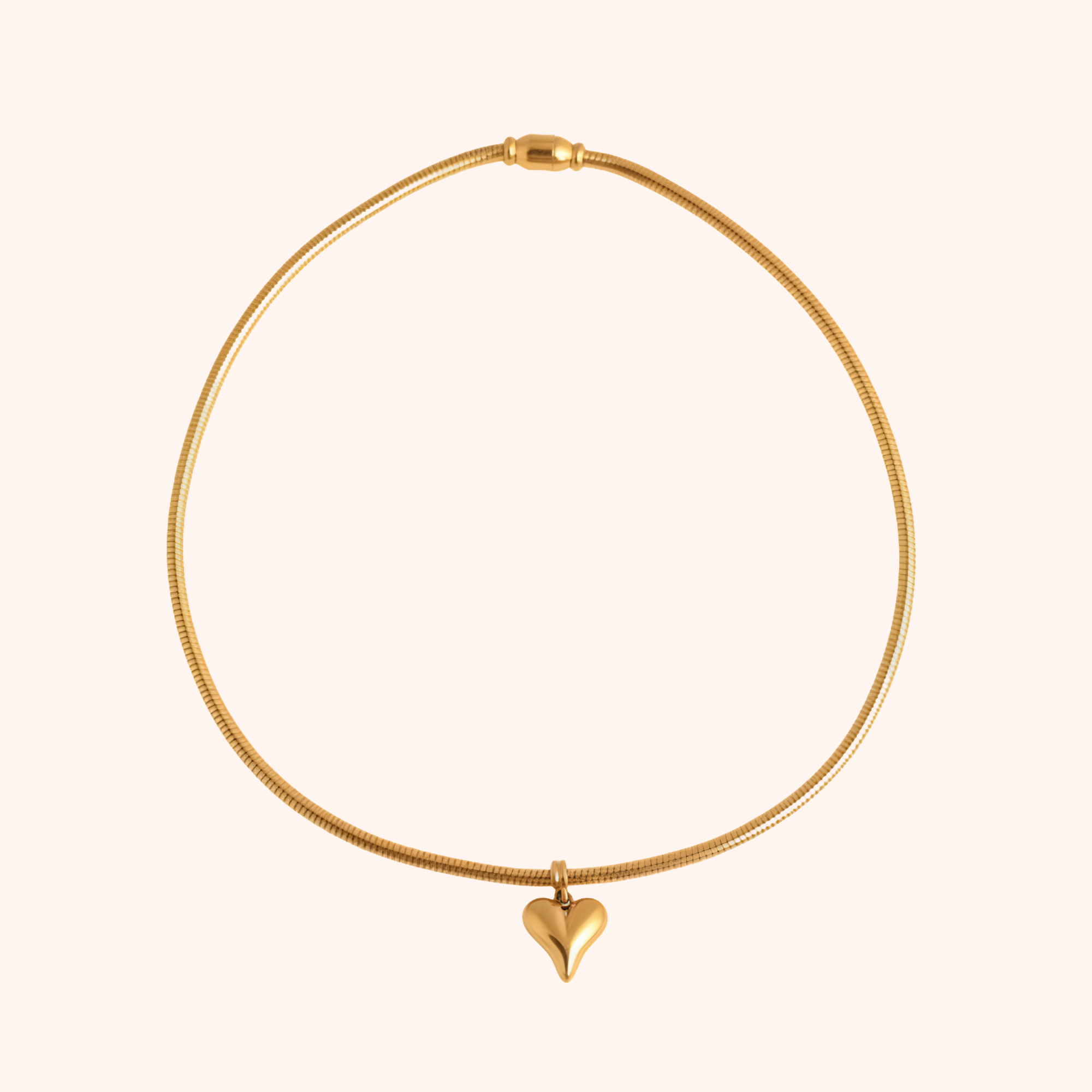 Minimal Drop Heart Pendant Necklace – Sleek Gold Finish