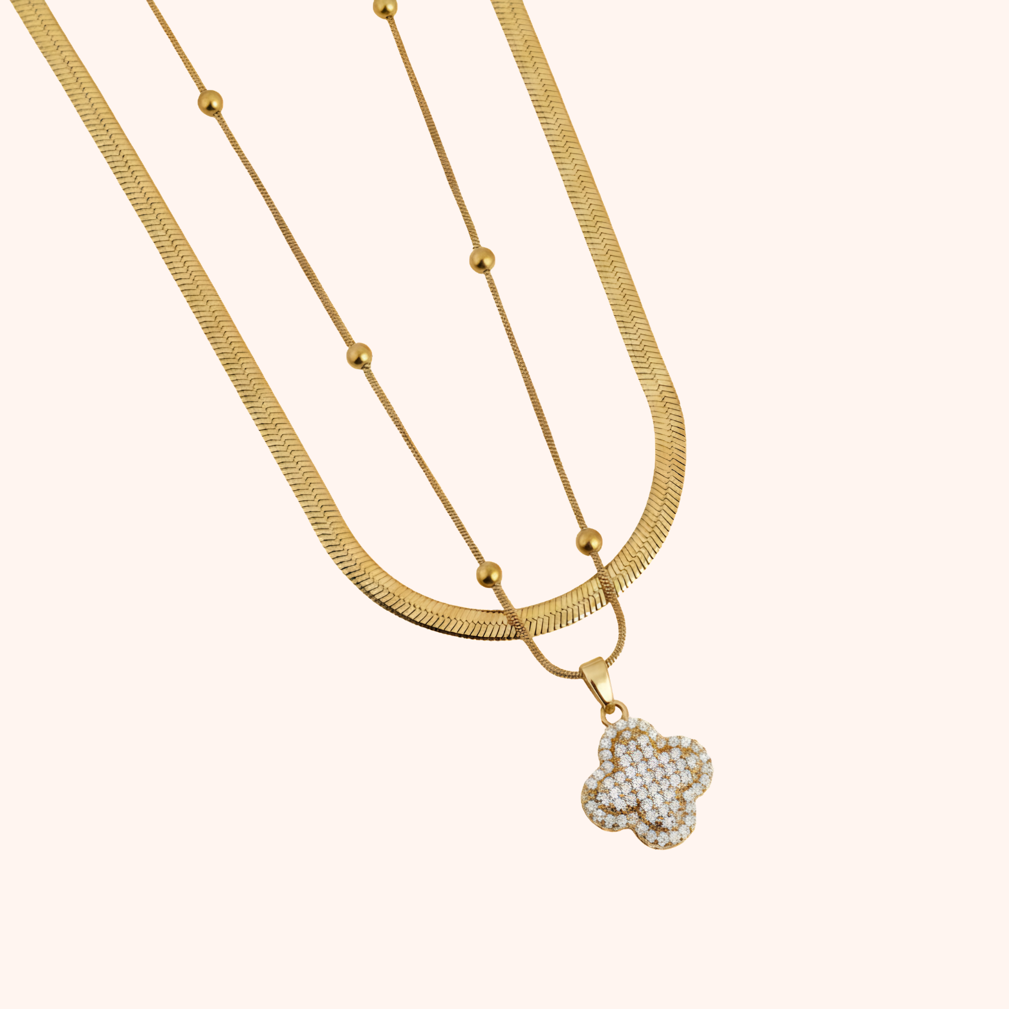 Layered Clover Pendant Necklace – Elegant Fancy Design
