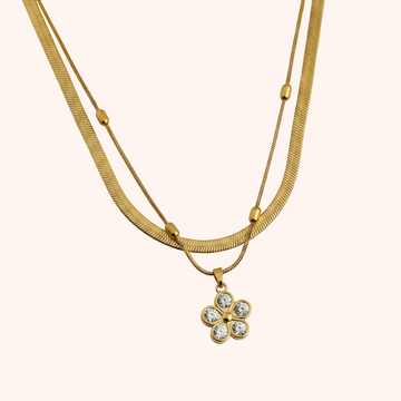 Layered Flower Pendant Necklace – Elegant Fancy Design