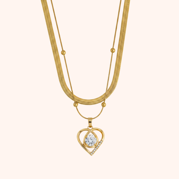 Layered Heart Pendant Necklace – Elegant Fancy Design