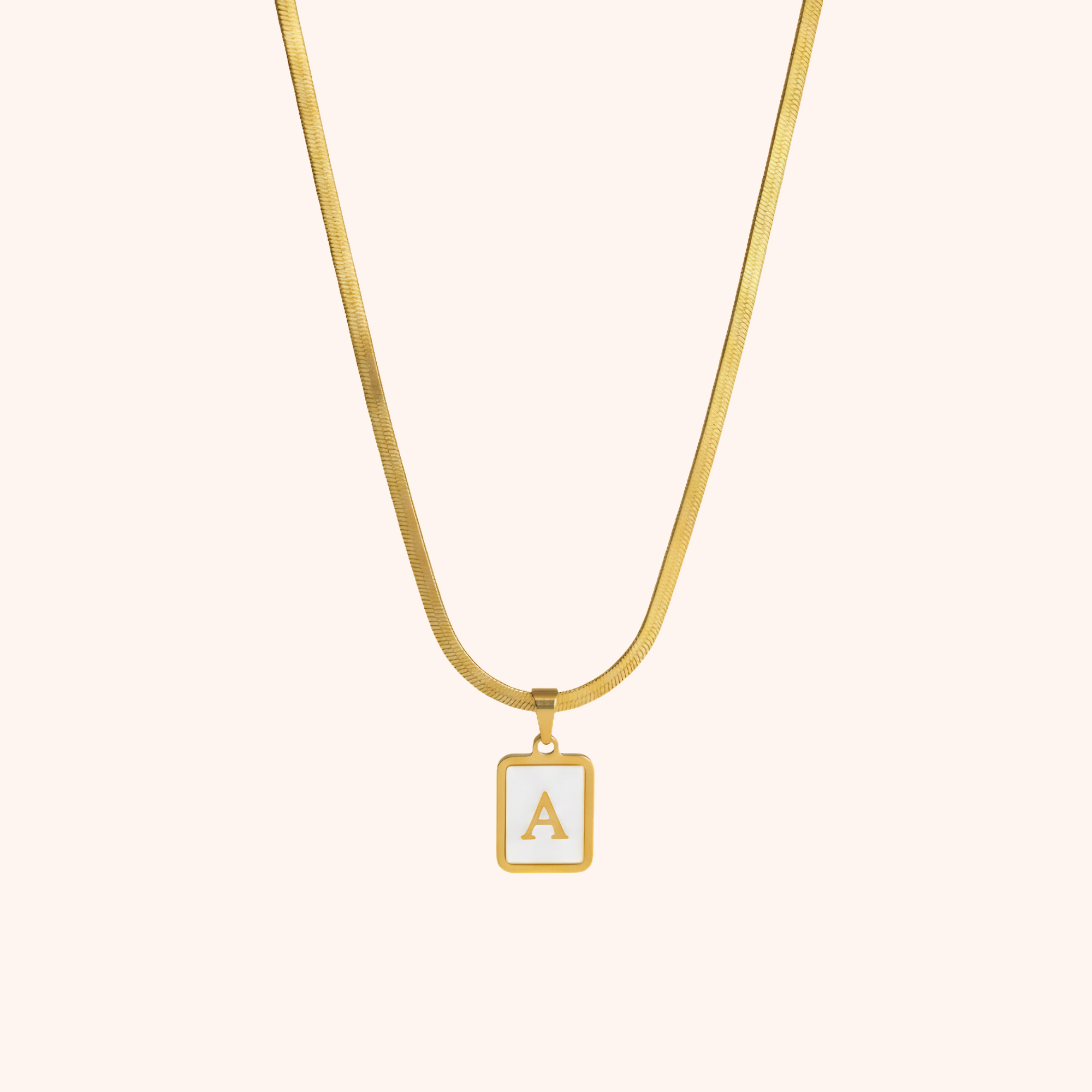 Gold Initial A Pendant Necklace – Minimal Personalized Chain