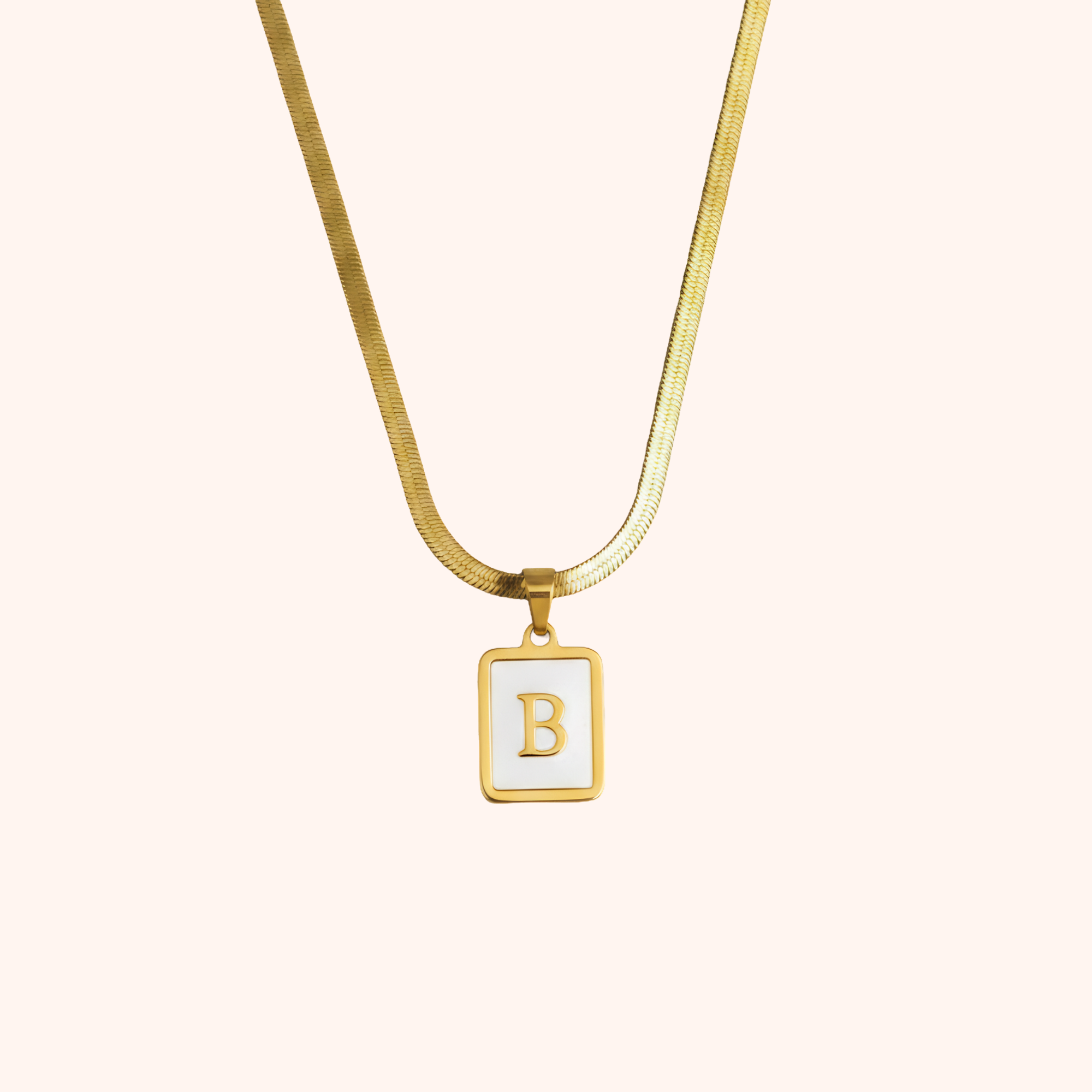 Gold Initial B Pendant Necklace – Minimal Personalized Chain