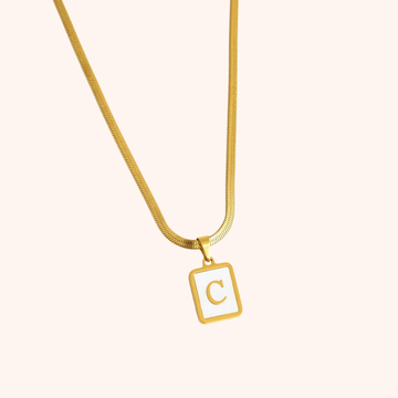 Gold Initial C Pendant Necklace – Minimal Personalized Chain