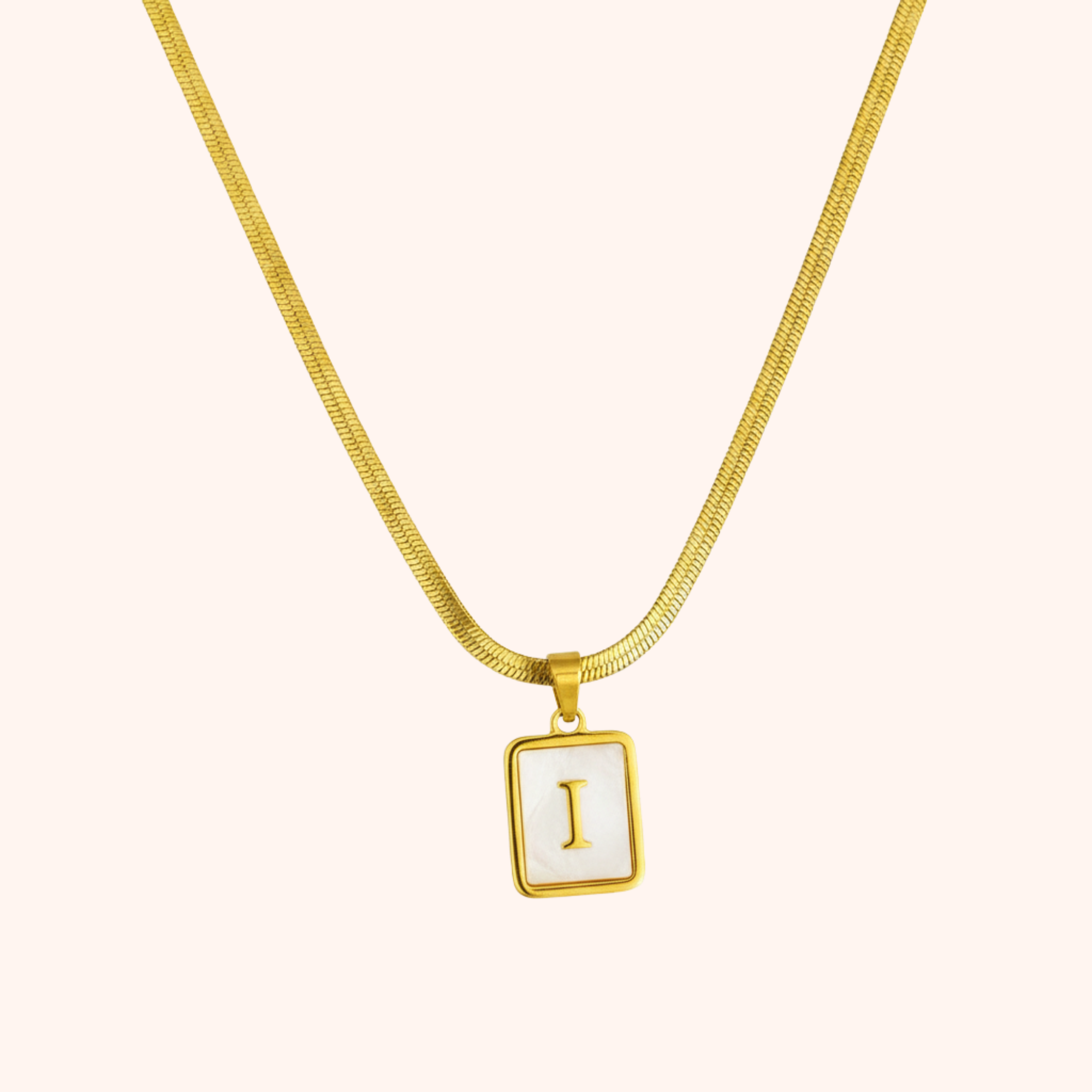 Gold Initial I Pendant Necklace – Minimal Personalized Chain
