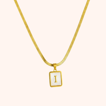 Gold Initial I Pendant Necklace – Minimal Personalized Chain
