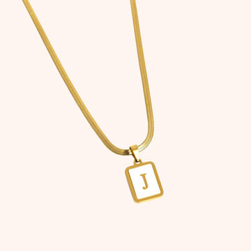 Gold Initial J Pendant Necklace – Minimal Personalized Chain