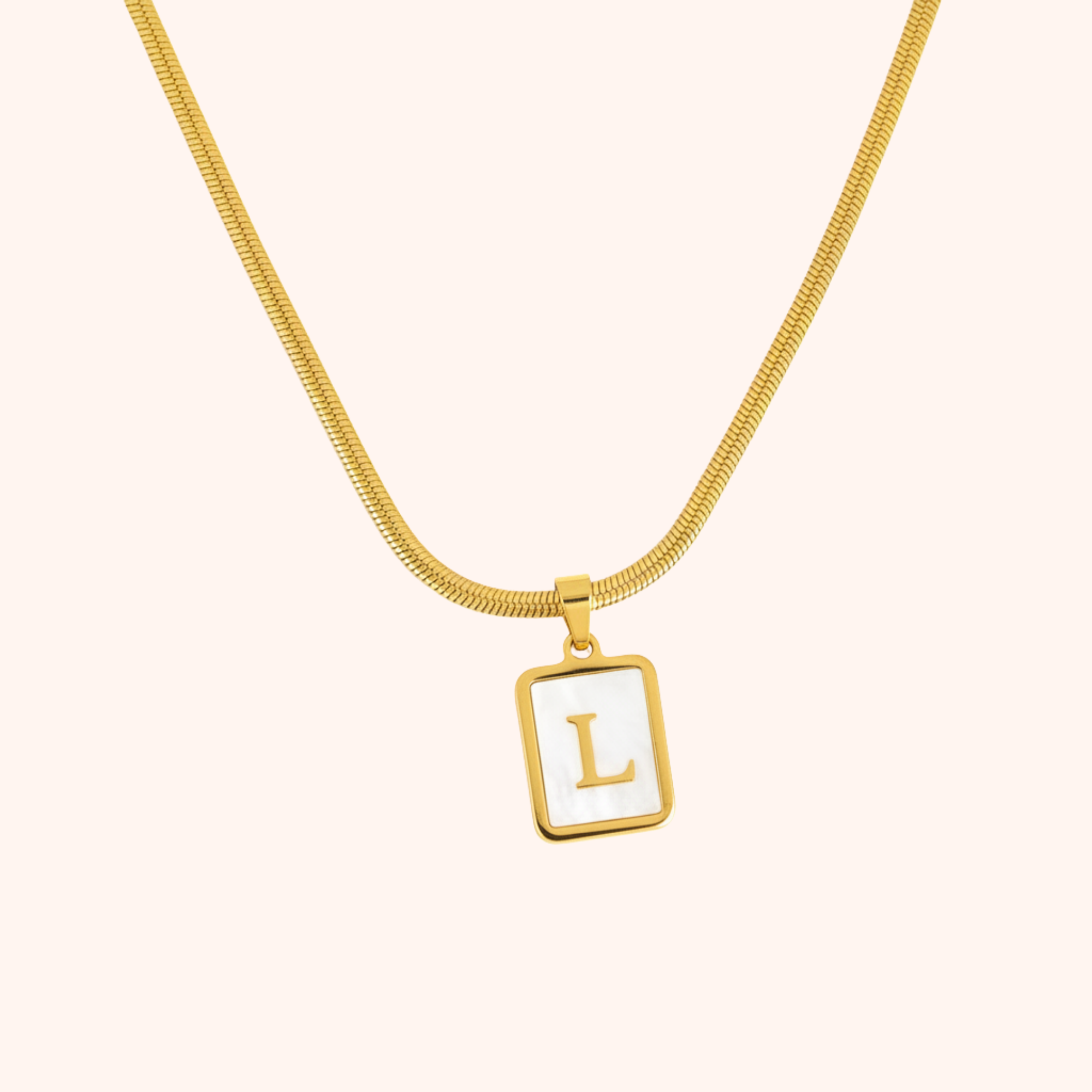 Gold Initial L Pendant Necklace – Minimal Personalized Chain