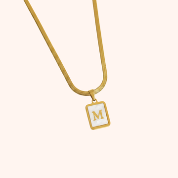 Gold Initial M Pendant Necklace – Minimal Personalized Chain