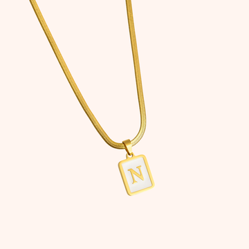 Gold Initial N Pendant Necklace – Minimal Personalized Chain