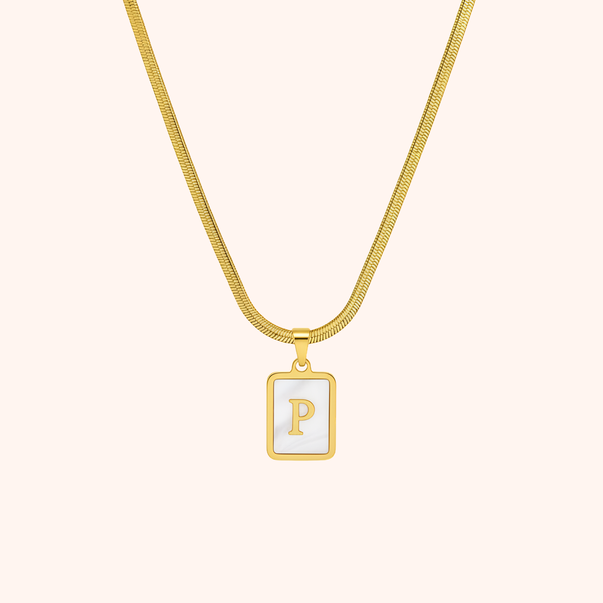 Gold Initial P Pendant Necklace – Minimal Personalized Chain