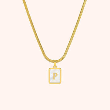 Gold Initial P Pendant Necklace – Minimal Personalized Chain