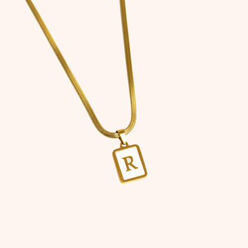 Gold Initial R Pendant Necklace – Minimal Personalized Chain