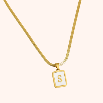 Gold Initial S Pendant Necklace – Minimal Personalized Chain
