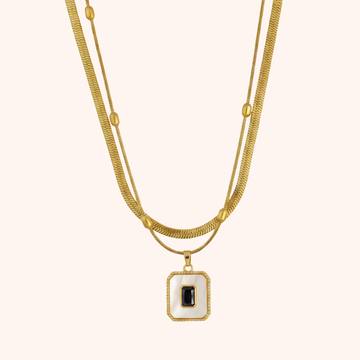Layered Geometric Pendant Necklace – Elegant Fancy Design