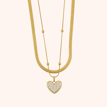 Layered Heart Pendant Necklace – Elegant Fancy Design