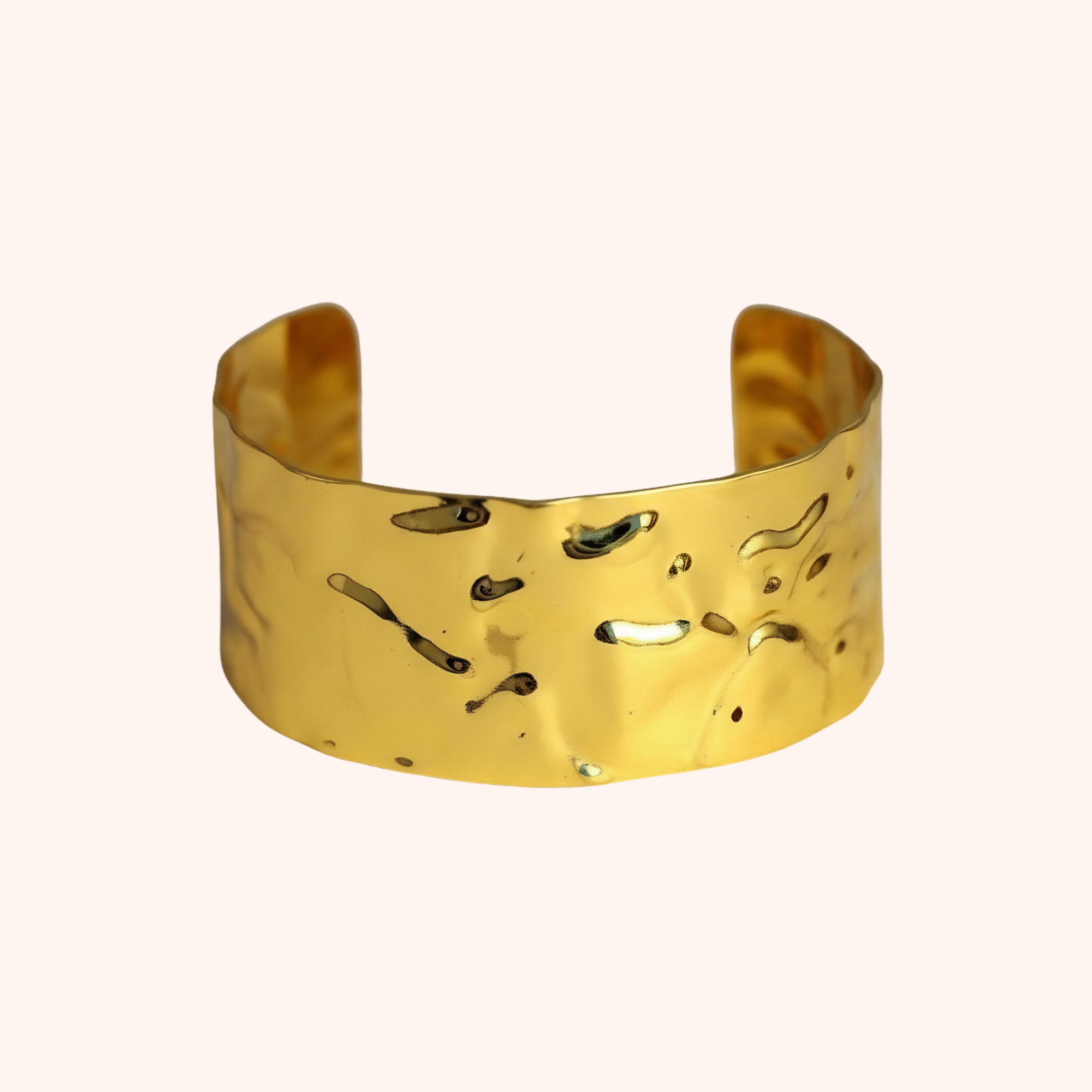 Gold Textured Cuff Bracelet – Bold Statement Minimal Design