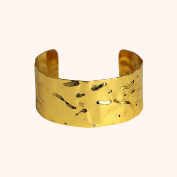 Gold Textured Cuff Bracelet – Bold Statement Minimal Design