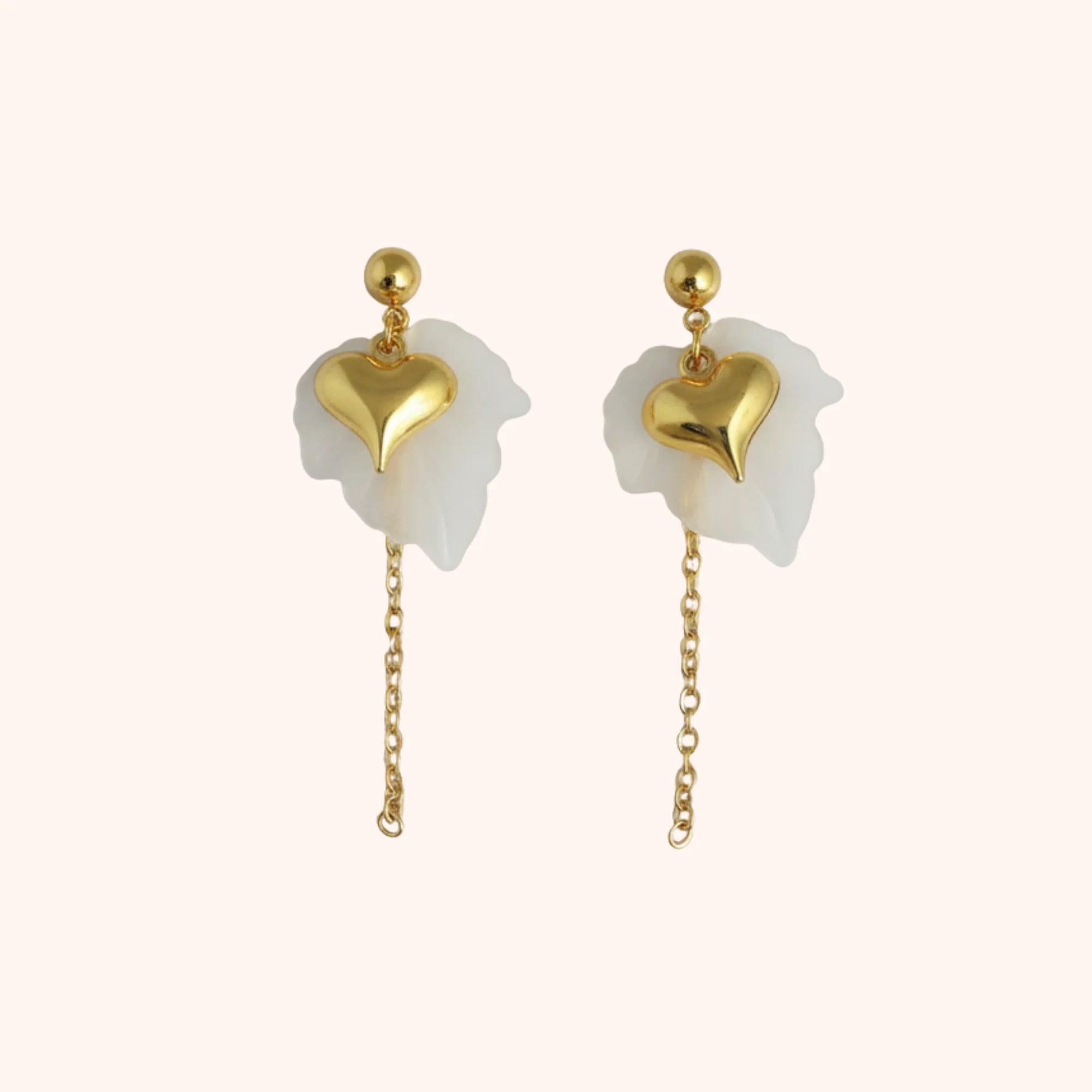 Resin Leaf Drop Earrings