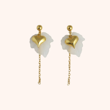 Resin Leaf Drop Earrings