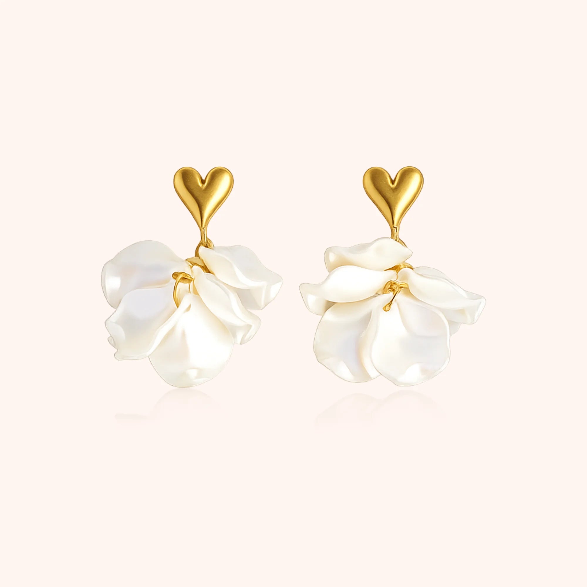 Heart Pearl Drop Earrings