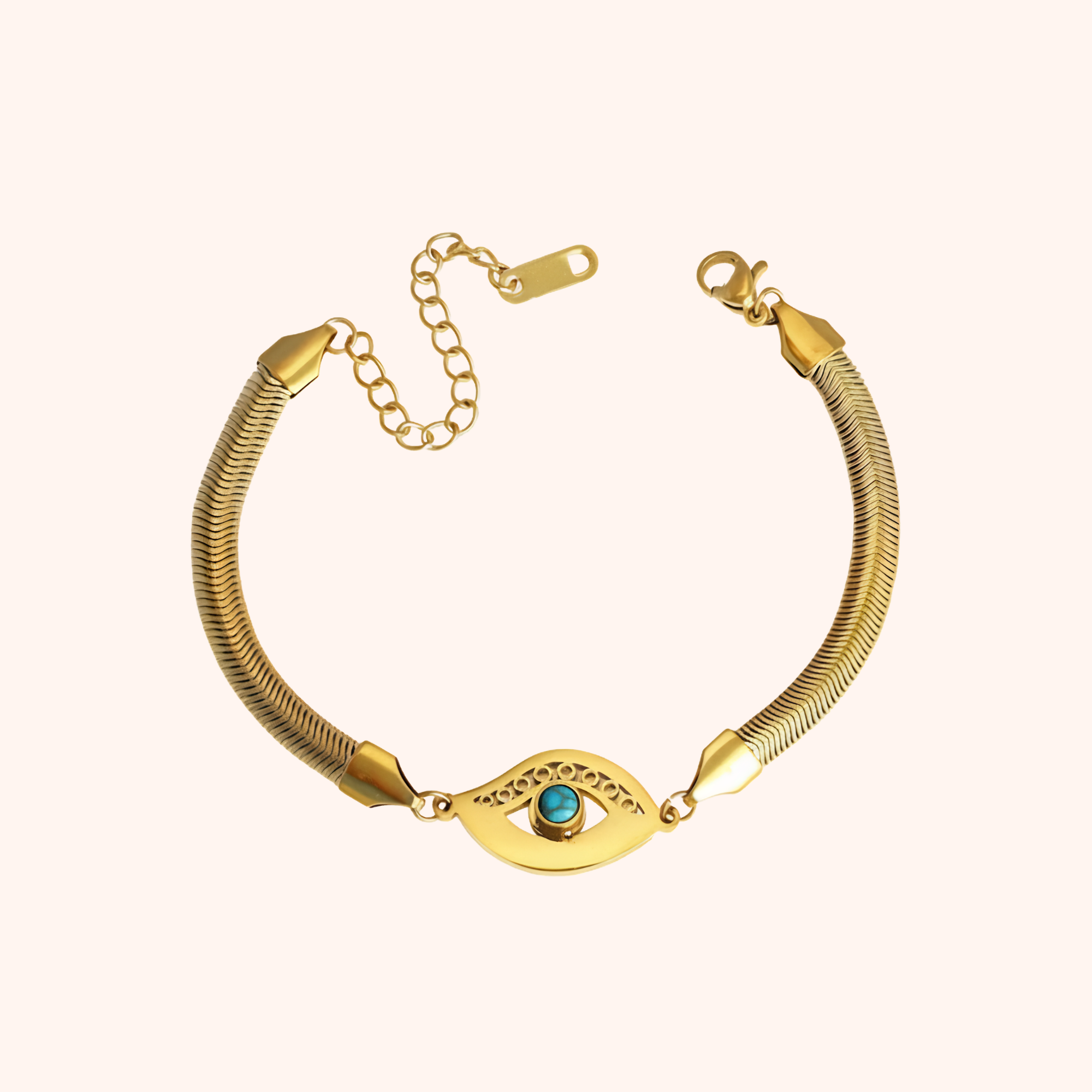 Gold Evil Eye Chain Bracelet – Anti Tarnish Minimal Protection Design