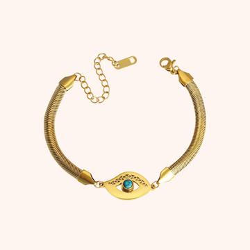 Gold Evil Eye Chain Bracelet – Anti Tarnish Minimal Protection Design