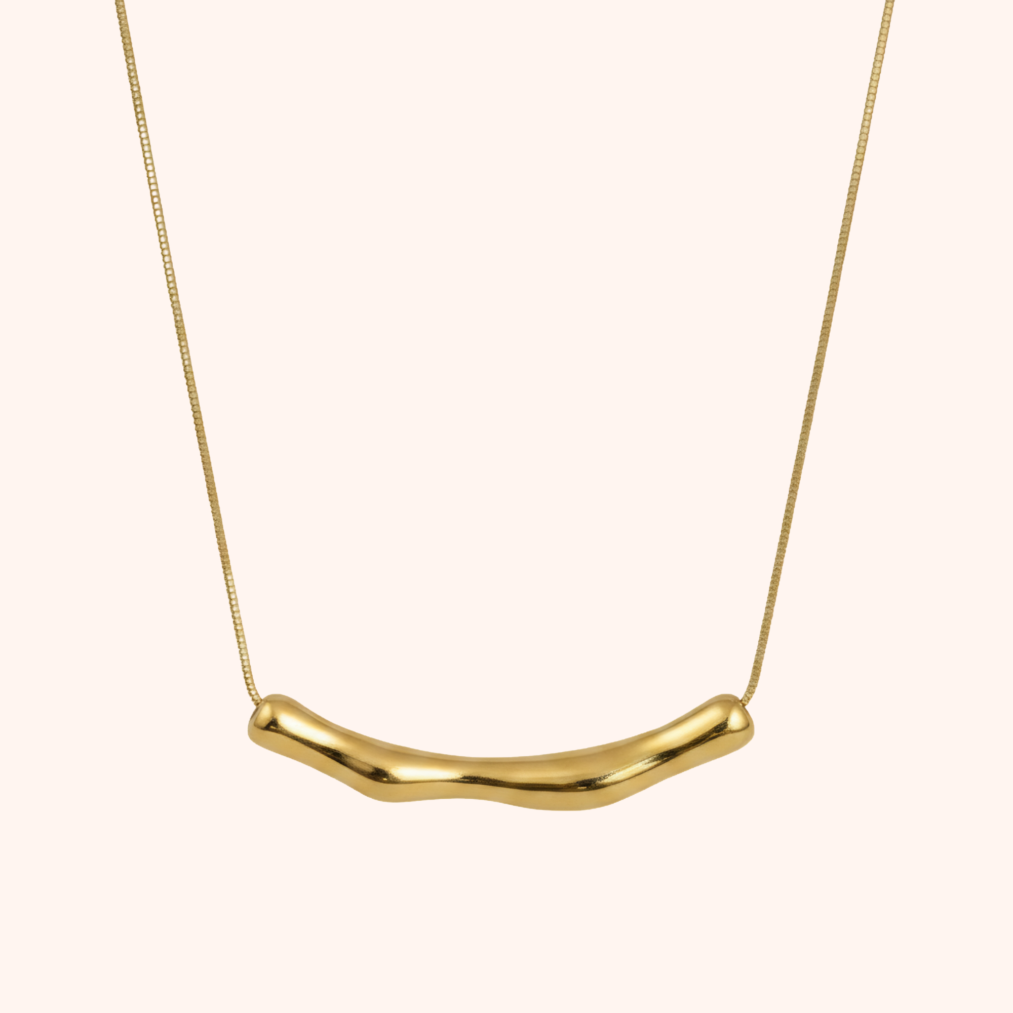 Sleek Curve Bar Necklace – Minimal Gold Statement