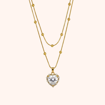 Layered Heart Pendant Necklace – Elegant Fancy Design